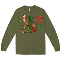 Army Green Lunch Lady Christmas Long Sleeve Tee - BundleAndBundleShop