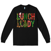 Black Lunch Lady Christmas Long Sleeve Tee - BundleAndBundleShop