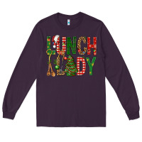 Plum Lunch Lady Christmas Long Sleeve Tee - BundleAndBundleShop