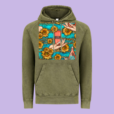 Hand Cream Nail Polish Remover And Sunflowers With Leopard And Glitter Vintage Hoodie Designed By Bundleandbundleshop