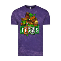 Cloud Purple St. Patrick's Texas map Vintage Tee - OliviaCreatesArt