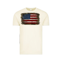 Camouflage Usa Flag Background Vintage Tee | Teevron