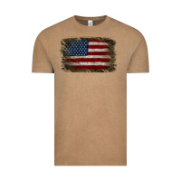 Vintage Coffee Camouflage Usa Flag Background Vintage Tee - Jasminsmagicworld