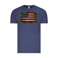 Vintage Denim Camouflage Usa Flag Background Vintage Tee - Jasminsmagicworld