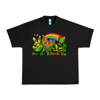Black Peace love St. Patrick's Day Urban Heavy Tee - OliviaCreatesArt