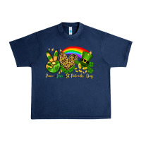 Navy Peace love St. Patrick's Day Urban Heavy Tee - OliviaCreatesArt