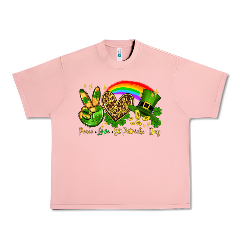 Peace Love St. Patrick's Day Urban Heavy Tee by OliviaCreatesArt | Teevron