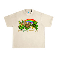 Sandshell Peace love St. Patrick's Day Urban Heavy Tee - OliviaCreatesArt