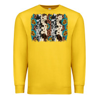 Lemon cowhide leopard gemstone brushstroke Premium Sweatshirt - AdoDesignShop