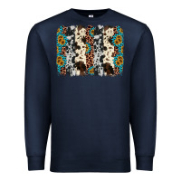 Navy cowhide leopard gemstone brushstroke Premium Sweatshirt - AdoDesignShop