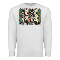 Oatmeal Heather cowhide leopard gemstone brushstroke Premium Sweatshirt - AdoDesignShop
