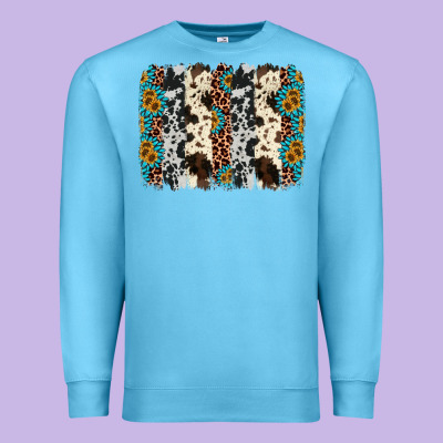Cowhide Leopard Gemstone Brushstroke Premium Sweatshirt Designed By Adodesignshop