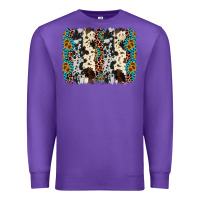 Purple cowhide leopard gemstone brushstroke Premium Sweatshirt - AdoDesignShop