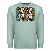 Seafoam cowhide leopard gemstone brushstroke Premium Sweatshirt - AdoDesignShop