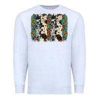 White cowhide leopard gemstone brushstroke Premium Sweatshirt - AdoDesignShop