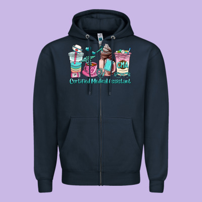 Certified Medical Assistant Coffee Cup Zipper Hoodie Designed By Adodesignshop