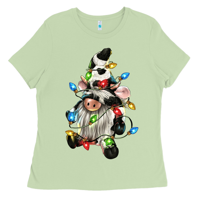 Christmas Cow Gnome Ladies Tee by CowGirlArtShop | Teevron