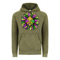 Vintage Olive Mardi Gras Sunflower Vintage Hoodie - BundleAndBundleShop