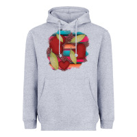 Heather Grey heart and serape patches Heavyweight Hoodie - AdoDesignShop