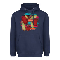 Navy heart and serape patches Heavyweight Hoodie - AdoDesignShop
