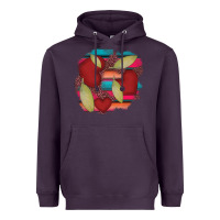 Plum heart and serape patches Heavyweight Hoodie - AdoDesignShop