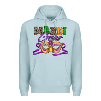 Blue Mist happy mardi gras carnival mask Premium Hoodie - Jasminsmagicworld