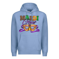 Colony Blue happy mardi gras carnival mask Premium Hoodie - Jasminsmagicworld