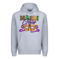 Heather Grey happy mardi gras carnival mask Premium Hoodie - Jasminsmagicworld