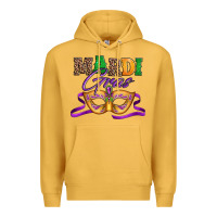 Mustard happy mardi gras carnival mask Premium Hoodie - Jasminsmagicworld