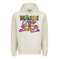 Oatmeal Heather happy mardi gras carnival mask Premium Hoodie - Jasminsmagicworld