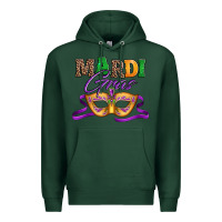 Sports Green happy mardi gras carnival mask Premium Hoodie - Jasminsmagicworld