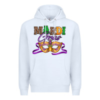 White happy mardi gras carnival mask Premium Hoodie - Jasminsmagicworld