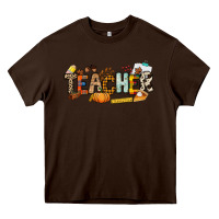 Chocolate Brown Fall Teacher Heavy Core Tee - NancyCooperArtShop