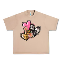 Burro Pink glitter leopard cowhide hearts Valentine's Urban Heavy Tee - FaDigitalArtStudio