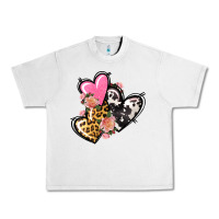 Lunar Rock Pink glitter leopard cowhide hearts Valentine's Urban Heavy Tee - FaDigitalArtStudio