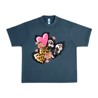 Midnight Navy Pink glitter leopard cowhide hearts Valentine's Urban Heavy Tee - FaDigitalArtStudio