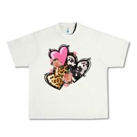 Pistachio Pink glitter leopard cowhide hearts Valentine's Urban Heavy Tee - FaDigitalArtStudio