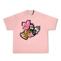 Salmon Pink glitter leopard cowhide hearts Valentine's Urban Heavy Tee - FaDigitalArtStudio