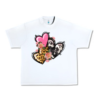White Pink glitter leopard cowhide hearts Valentine's Urban Heavy Tee - FaDigitalArtStudio