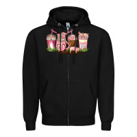 Black pig coffee cups Zipper Hoodie - AdoDesignShop