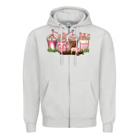 Dove Grey pig coffee cups Zipper Hoodie - AdoDesignShop