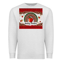 Oatmeal Heather merry teacher Premium Sweatshirt - AdoDesignShop