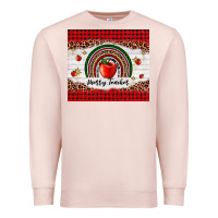 Pale Pink merry teacher Premium Sweatshirt - AdoDesignShop