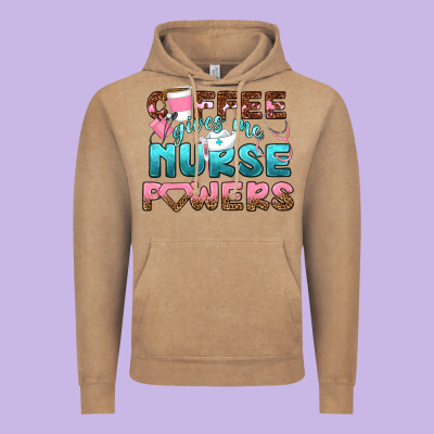 Coffee Gives Me Nurse Powers Bbs Vintage Hoodie Designed By Bundleandbundleshop