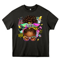 Asphalt 80's babe afro messy bun Heavy Core Tee - texasbilliewilder