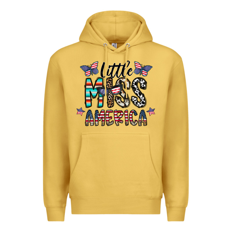 Little Miss America Premium Hoodie by CowhideDigitalArt | Teevron