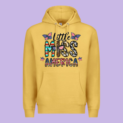 Little Miss America Premium Hoodie Designed By Cowhidedigitalart