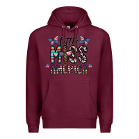 Burgundy little miss america Premium Hoodie - CowhideDigitalArt