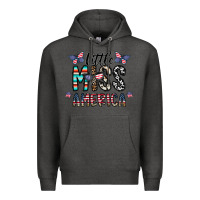 Charcoal Heather little miss america Premium Hoodie - CowhideDigitalArt