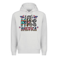 Dove Grey little miss america Premium Hoodie - CowhideDigitalArt